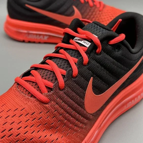 Nike Air Max 2017 Men's Running Shoes Bright Crimson Red Black New - Picture 11 of 15